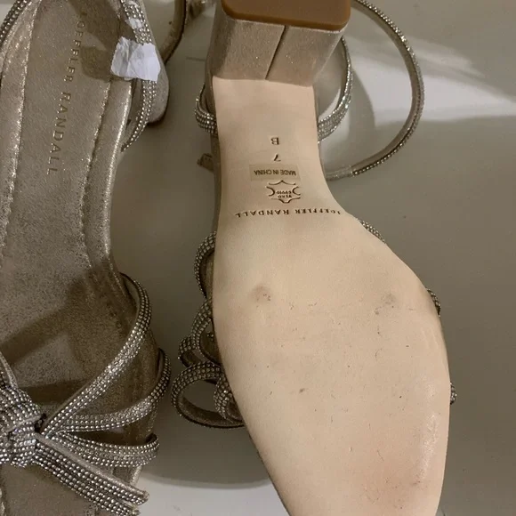 Loeffler Randall Gold Knotted Heels - Picture 4 of 5